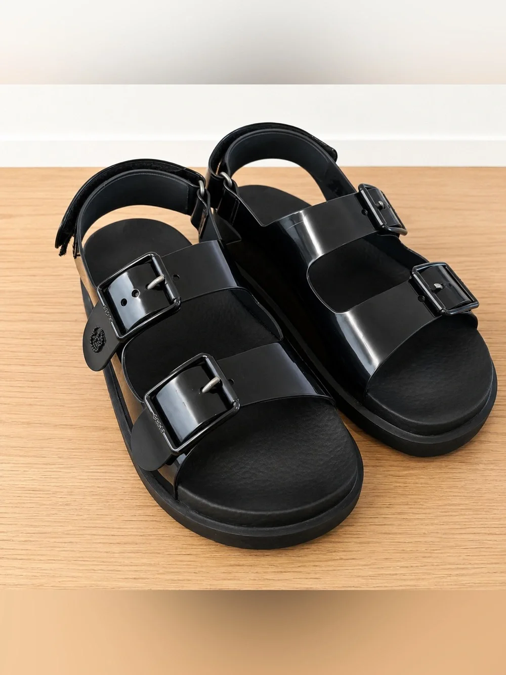 Gucci Isla Black Rubber Slingback Sandals | Mini Double G | Size EU 39 - Picture 3 of 10